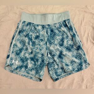 Under Armour • Teal/Blue Graphic UA Speedpocket 7” Shorts • Size Men’s S
